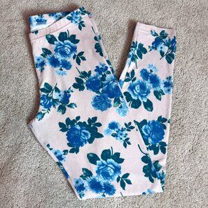 American Apparel Blue Rose Floral Leggings